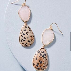 Anthropologie Luna Rose Quartz Gemstone Earrings